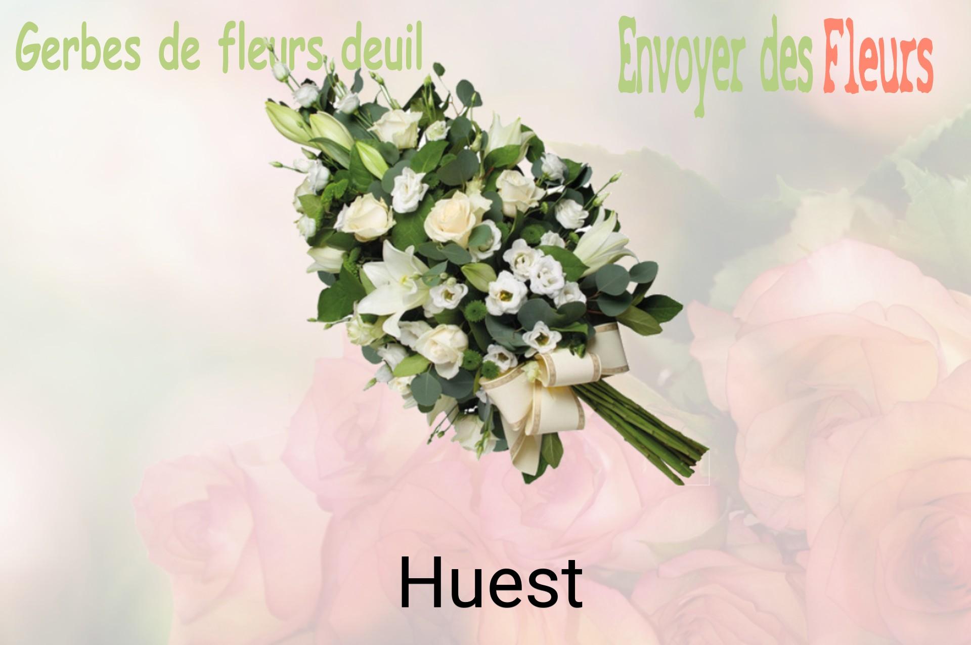 Gerbe de fleurs de deuil livrée à Huest